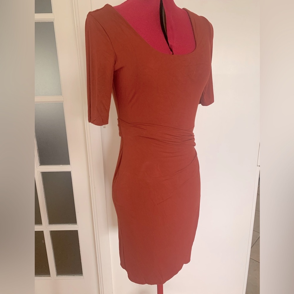Burnt Orange Soft and Stretchy Dress from Maurices